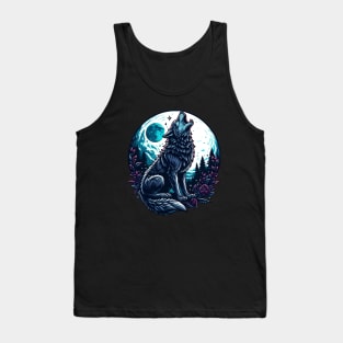 Wolf Howling at the Moon Tank Top